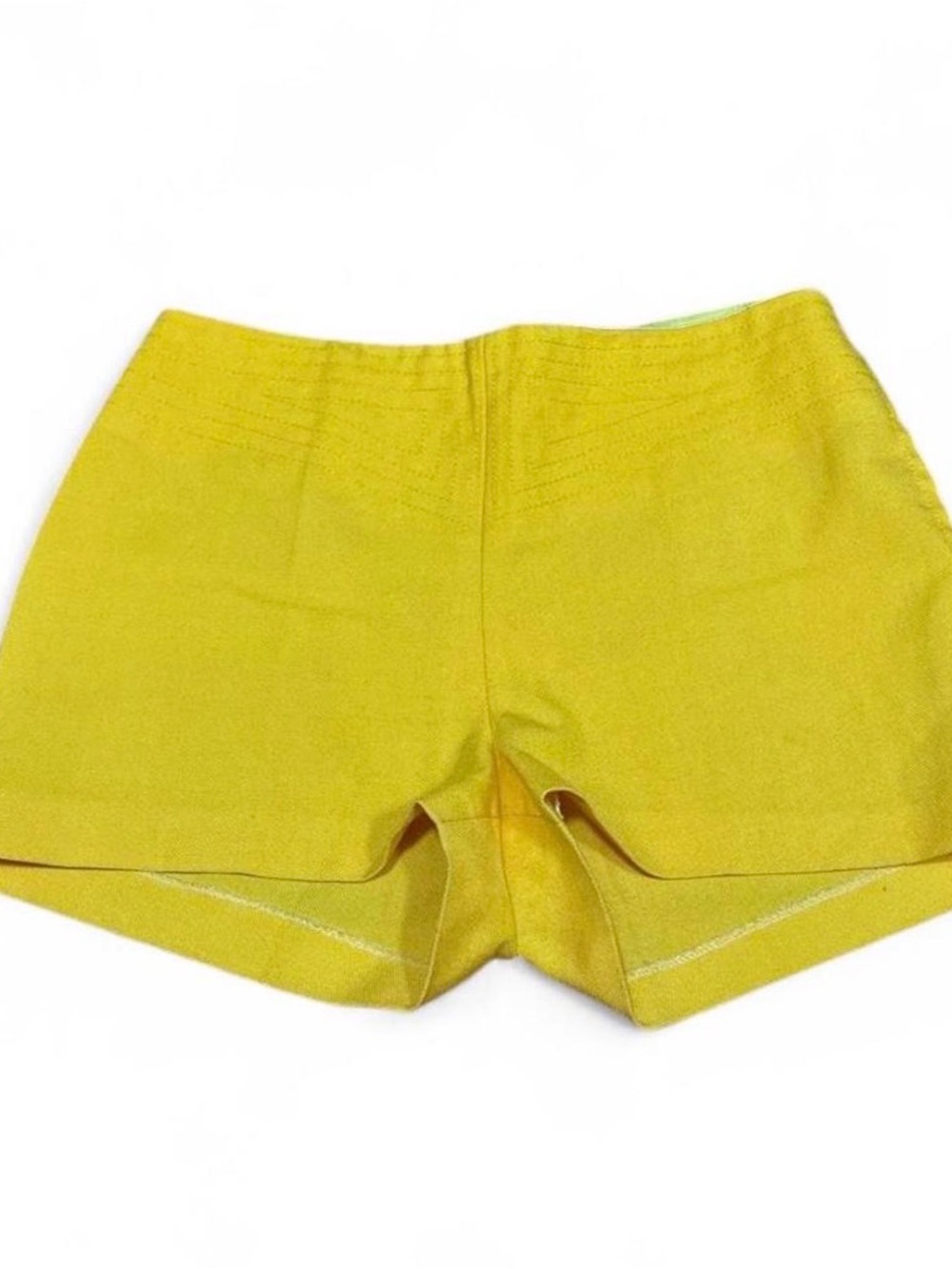 True Vintage Women’s Yellow High-Waist Shorts Hot Pants Embroidered Medium